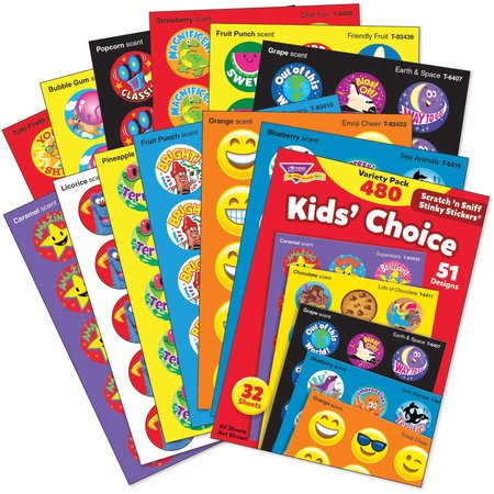 Trend Enterprises Kids Choice Stinky Stickers® Variety Pack, 480 Per Pack, PK2 T089